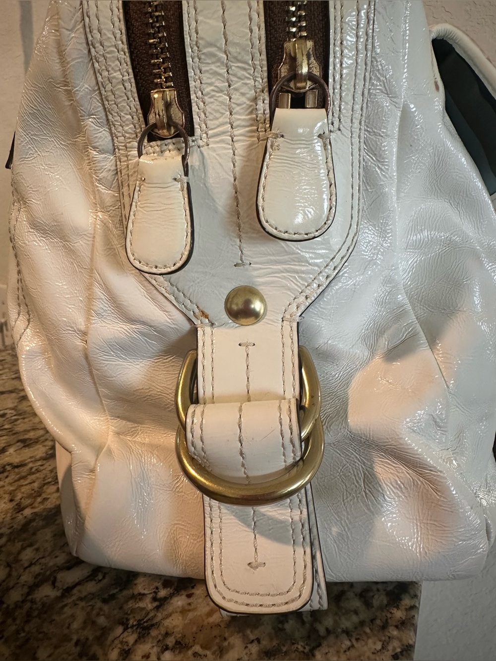 COACH Archive Limited Edition Legacy Stripe Leather Satchel Bag withe White Rare - Picture 6 of 15